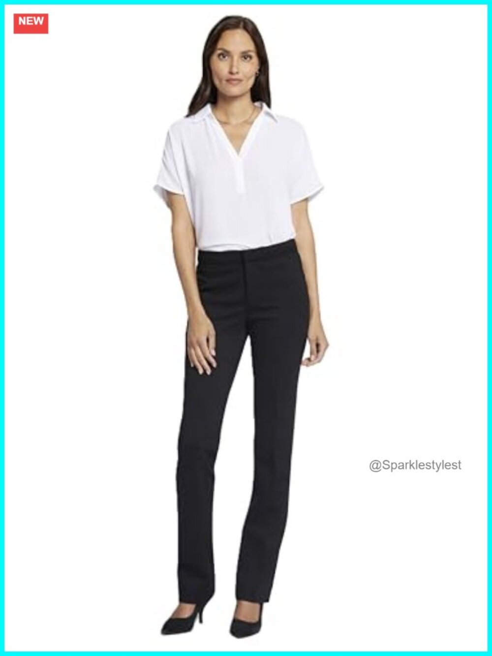 NYDJ Teresa Wide Leg Ankle Fray Hem Trouser